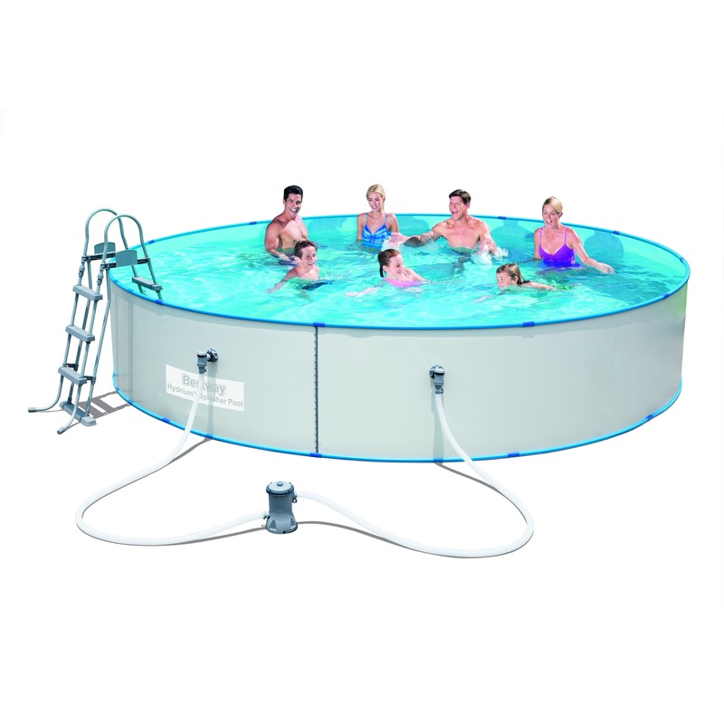 Стальной бассейн Bestway 56386 BW, Hydrium Splasher Pool Set 460х90см, 14110л, фильтр-насос, лестница фото 2
